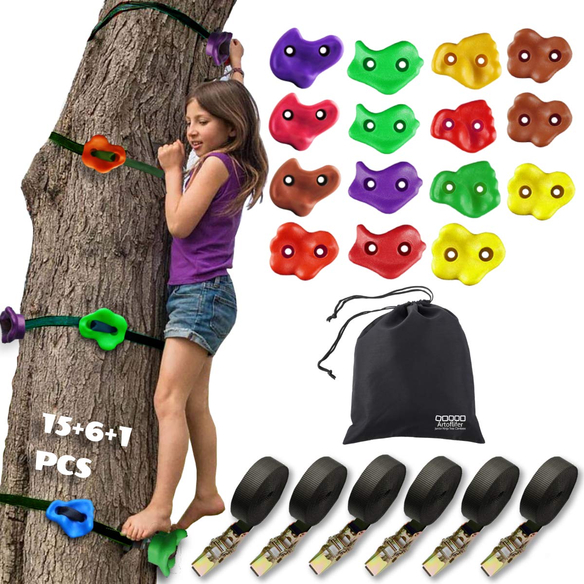 Buy Artoflifer Junior Ninja Tree Climbers Climing Holds for Trees, 15