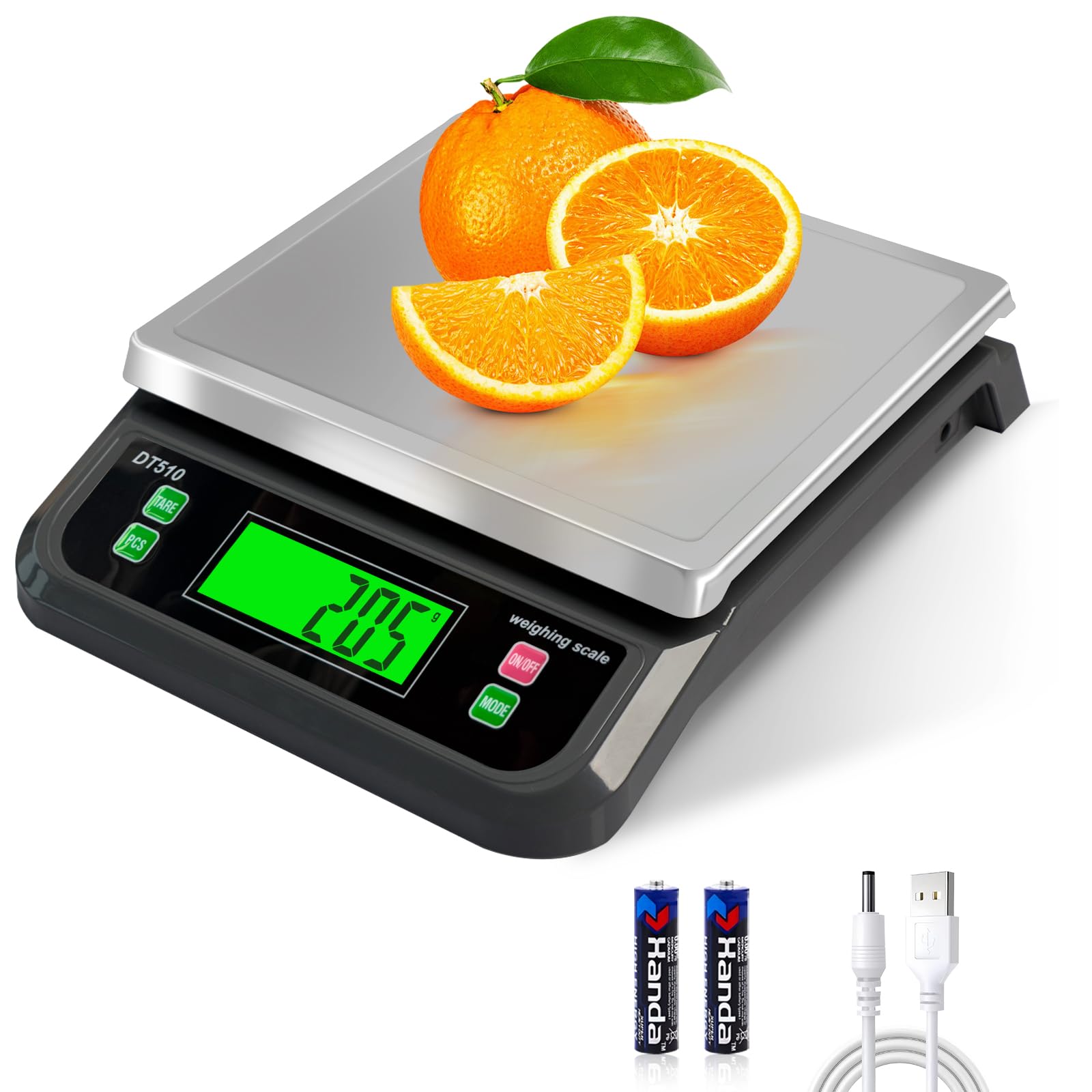 YBVXYV kitchen weighing scales 40kg 88lb Stainless Steel baking scales for Baking Bread Cooking food scales with LCD Display digital scales with Tare and PCS Features 6 Units commercial scale