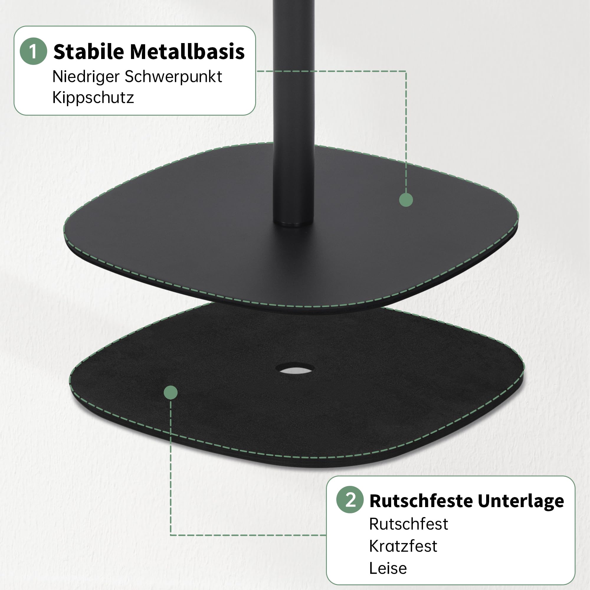 AKOZLIN Projektorständer, höhenverstellbar 57-129 cm, Metall | Belastbarkeit 8 kg, 360° drehbar, Bodenständer, Kompatibel mit DJ-Regal/Kamera/Laptop