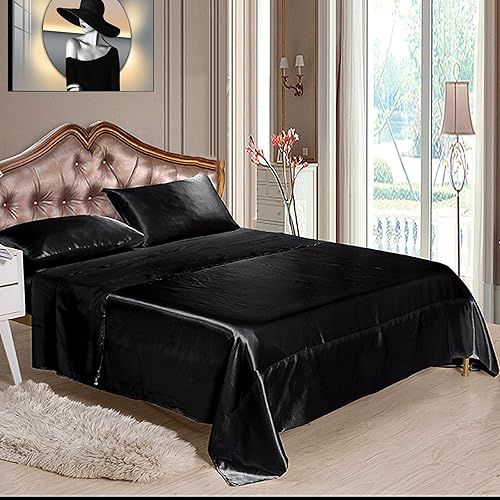Aisawate Juego de sábanas de satén de tamaño Queen de 16 pulgadas de profundidad con 1 sábana bajera, 1 sábana encimera y 2 fundas de almohada, Aisawate Juego de sábanas de satén de tamaño Queen de 16 pulgadas de profundidad con 1 sábana bajera, 1 sábana encimera y 2 fundas de almohada,