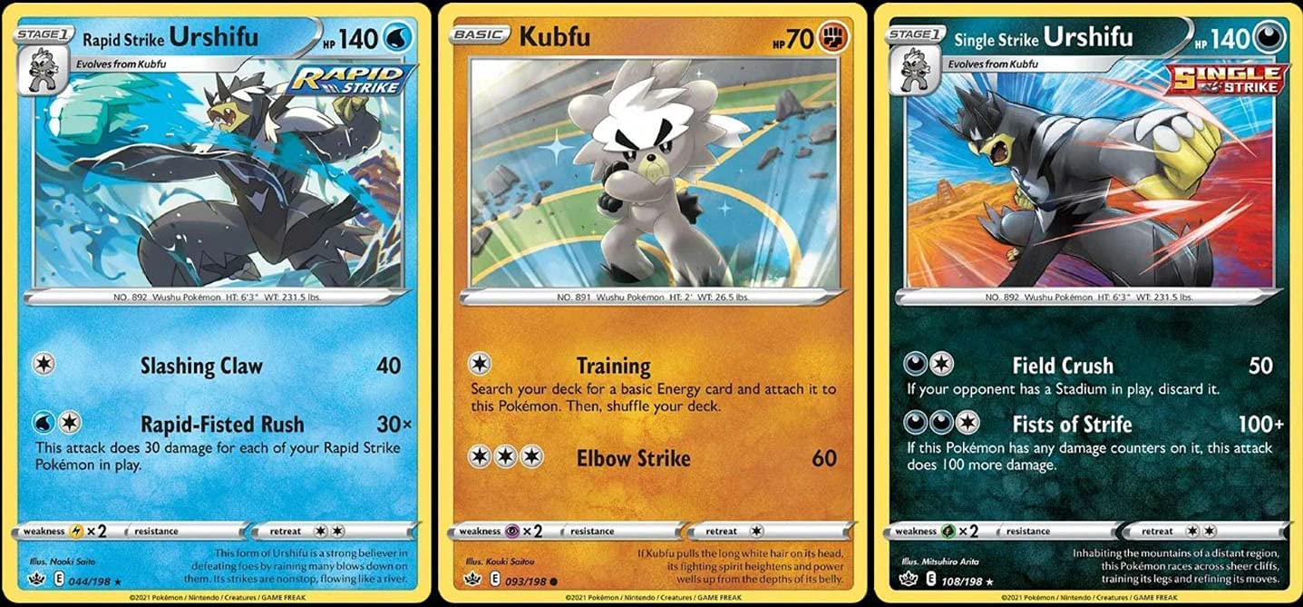 Pokemon Trading Card Lot - Urshifu Rapid Strike 044/198 & Single Strike  108/198