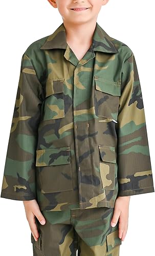 Trendy Apparel Shop Vestido de batalla para niños, uniforme con estampado de camuflaje