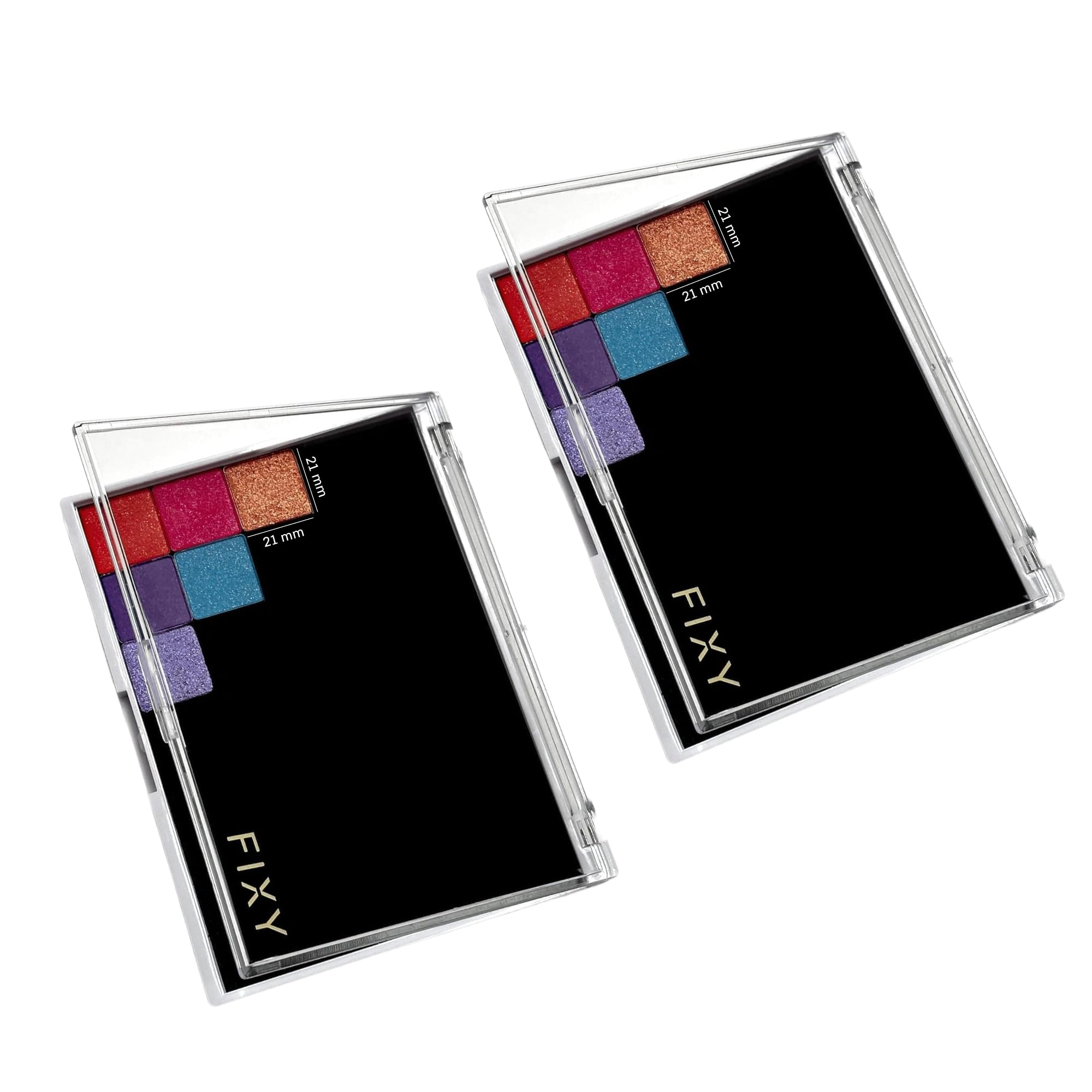 FIXY2 Sets of Small Magnetic Makeup Organizer with Clear Top – Depot, Organize & Declutter Your Makeup–Travel-Friendly Empty Palette for Eyeshadow, Blush & More, Customizable & Portable- 5.7"x4.3"