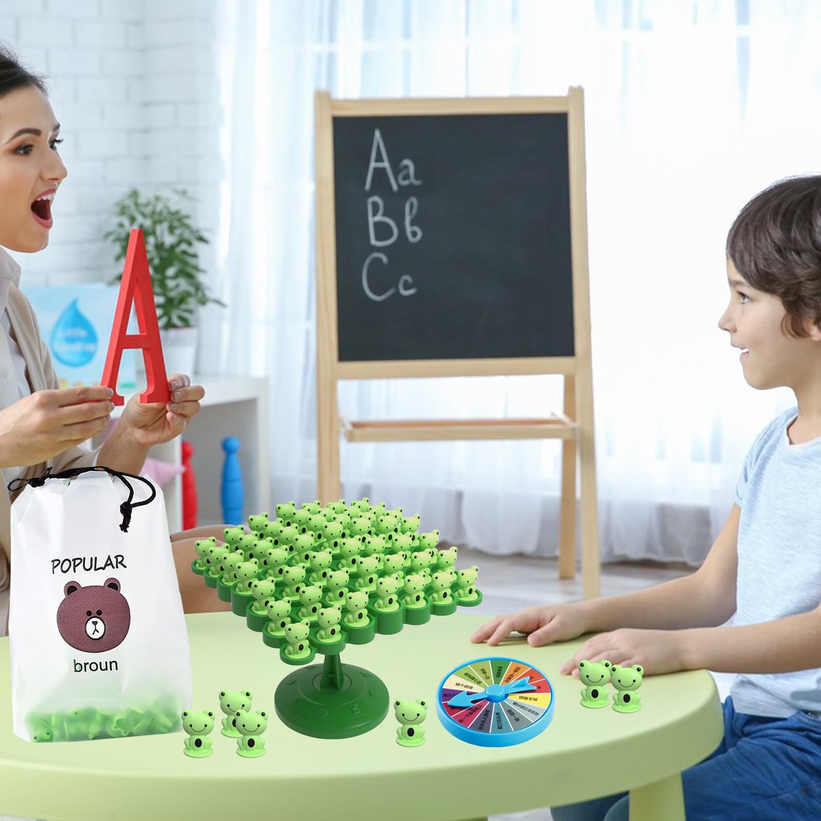 LISINGLINGO Frog Balanced Tree Toy Tetra Tower Balance Game Two Player Frog Balance Board Game, Stack Attack Game for Family Gathering Christmas Educational Desktop Toys - Image 4