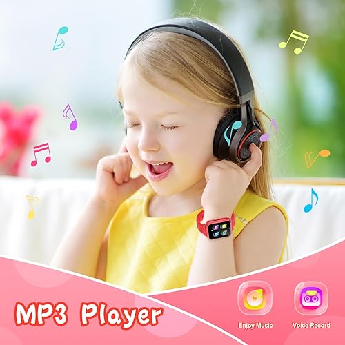 Miniatura 5 de Reloj inteligente para niños, regalo para niñas de 5 a 12 años, 24 juegos de rompecabezas, pantalla táctil HD, relojes para niños con cámara MP3,