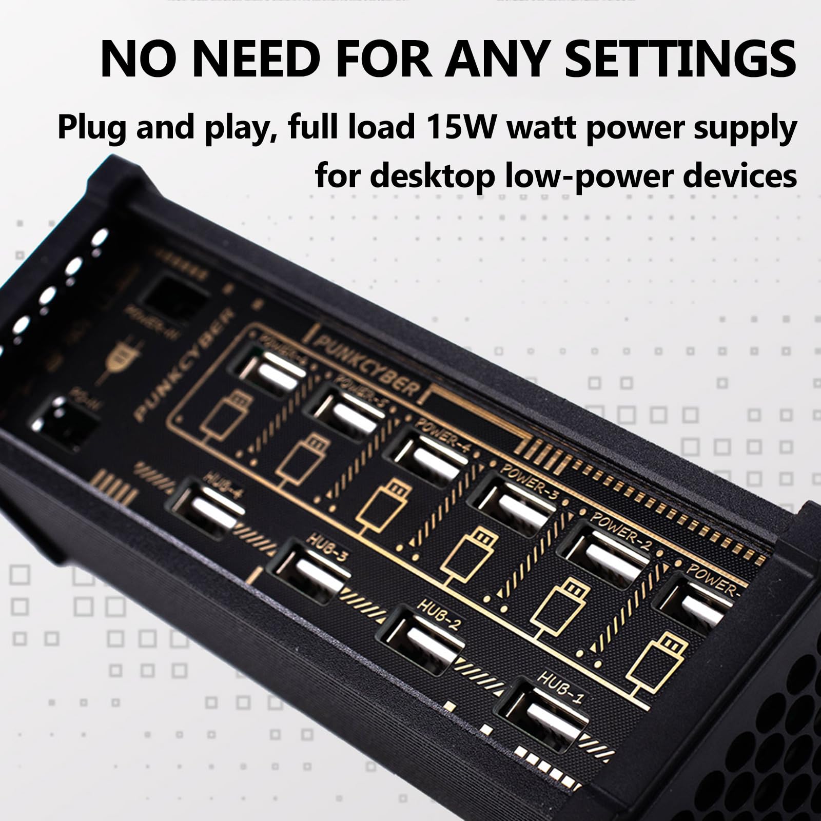 Stacja dokująca USB (6 portów) i rozdzielacz USB C | Sterowanie głosowe, transmisja danych, 9 portów wejściowych USB, kompatybilne z telefonami, tabletami, gadżetami