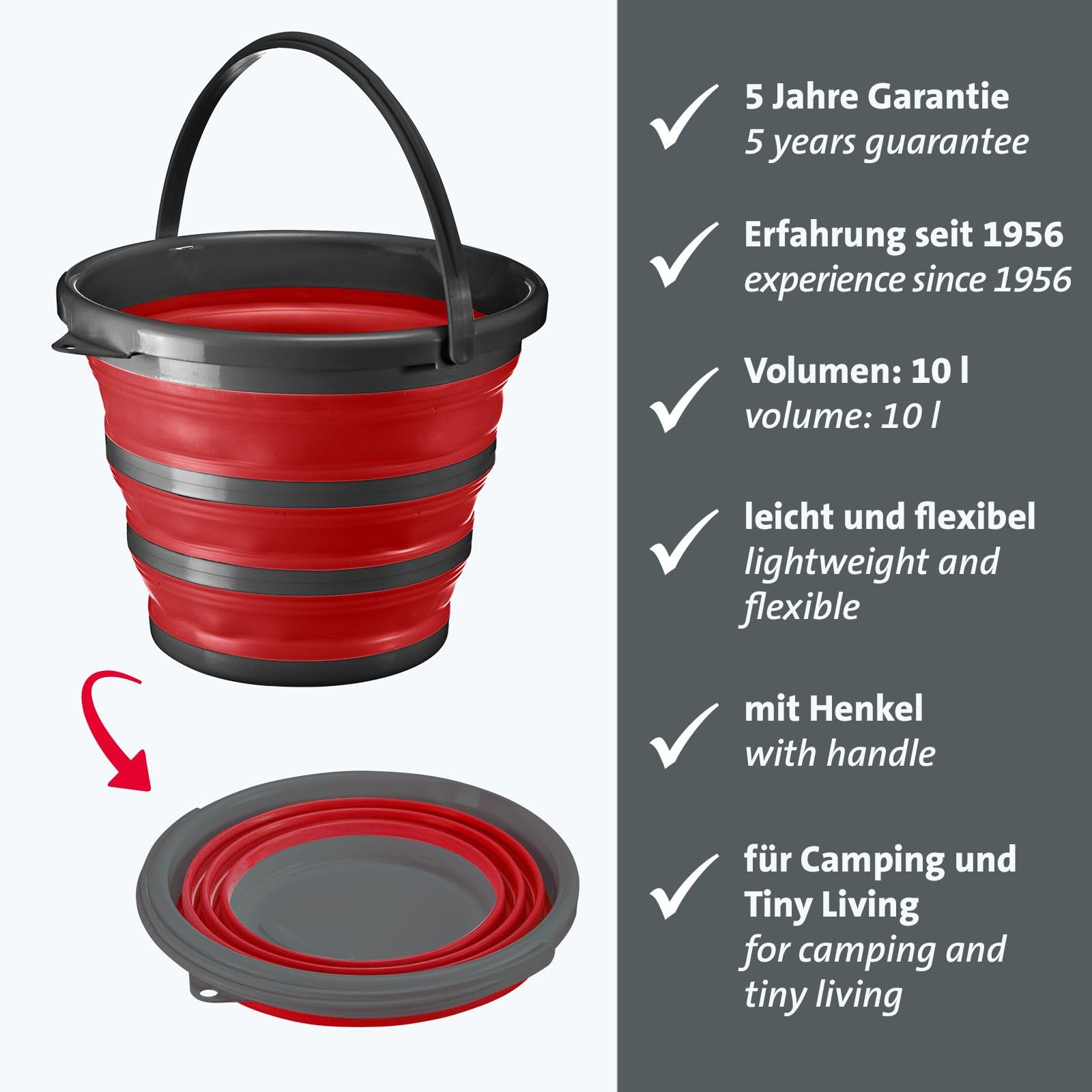 Set Pieghevole Westmark - Cesto Portabiancheria 24L + Secchio 10L, Portatile E Salvaspazio Per Camper, Campeggio E Piccoli Spazi