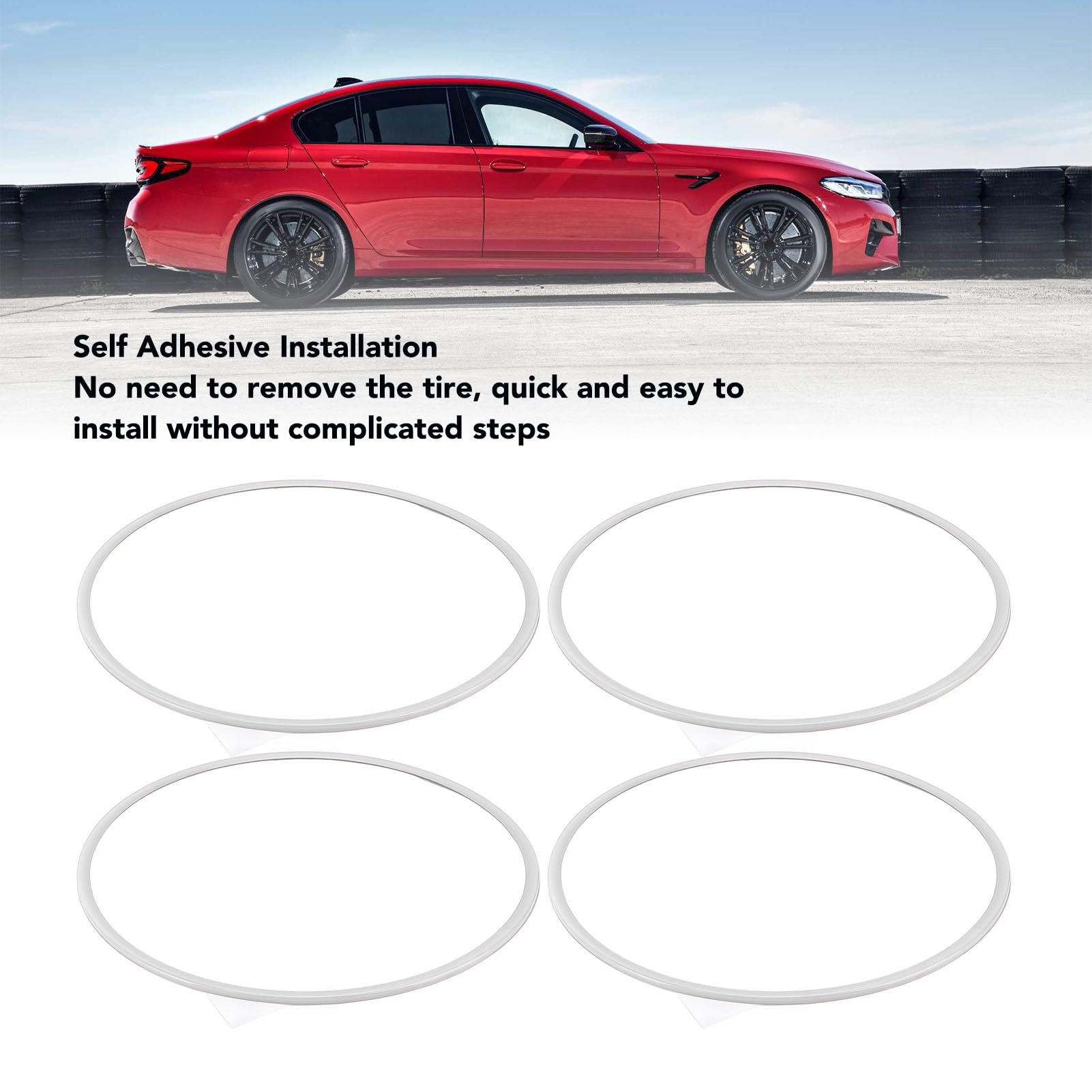 4Pcs Wheel Rim Protector Ring Easy Installation Self Adhesive