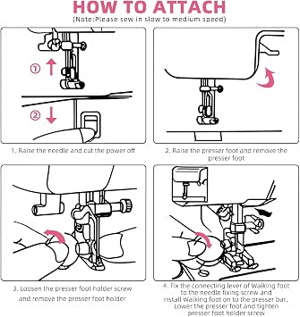 Walking Foot for Brother Sewing Machine, Sewing Pressure Foot Stitch with Quilted and Open Toe Walking Foot Guide Multiple Layers, Fits Sewing Machines for Brother Singer