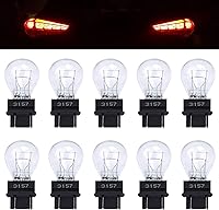 ecocstm 10-Pack 3157 White Tail Light Bulbs - Waterproof Brake Turn Signal Bulbs for Cars Trucks SUVs