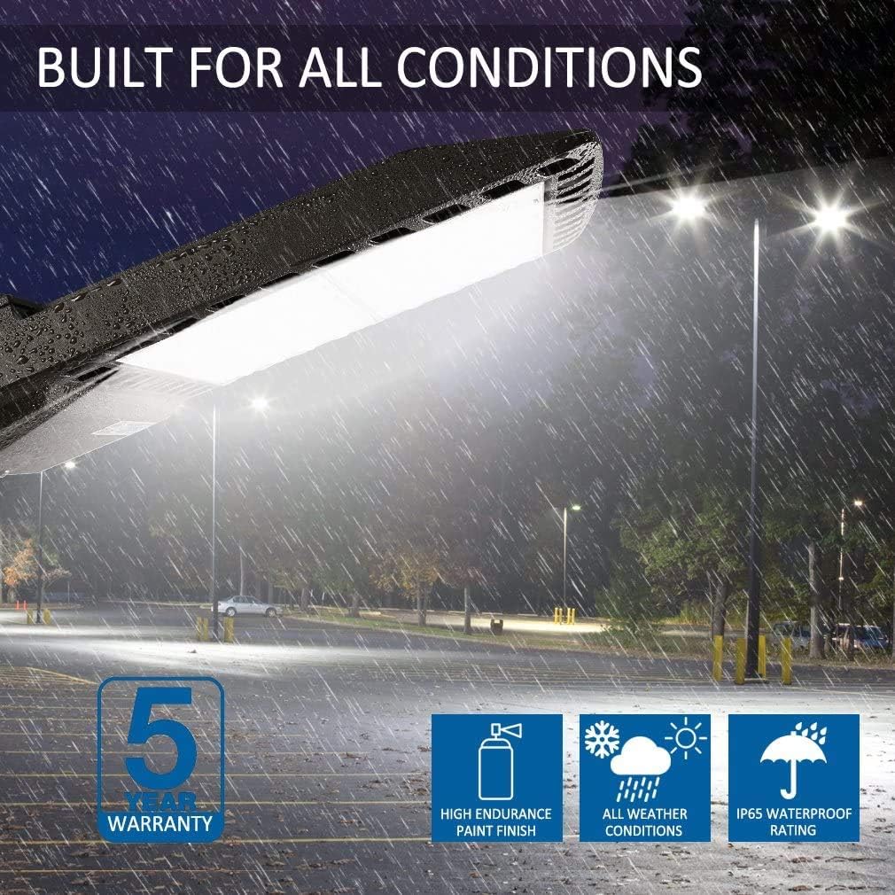 Exсluѕіvе Sресіаl LEDMO 3 Pack LED Parking Lot Lights 200W Adjustable with Photocell Slip Fitter 26000lm Outdoor Dusk to Dawn Commercial Shoebox Pole Lighting Flood Security Lamp for Street Area Stadium Roadway 5000K