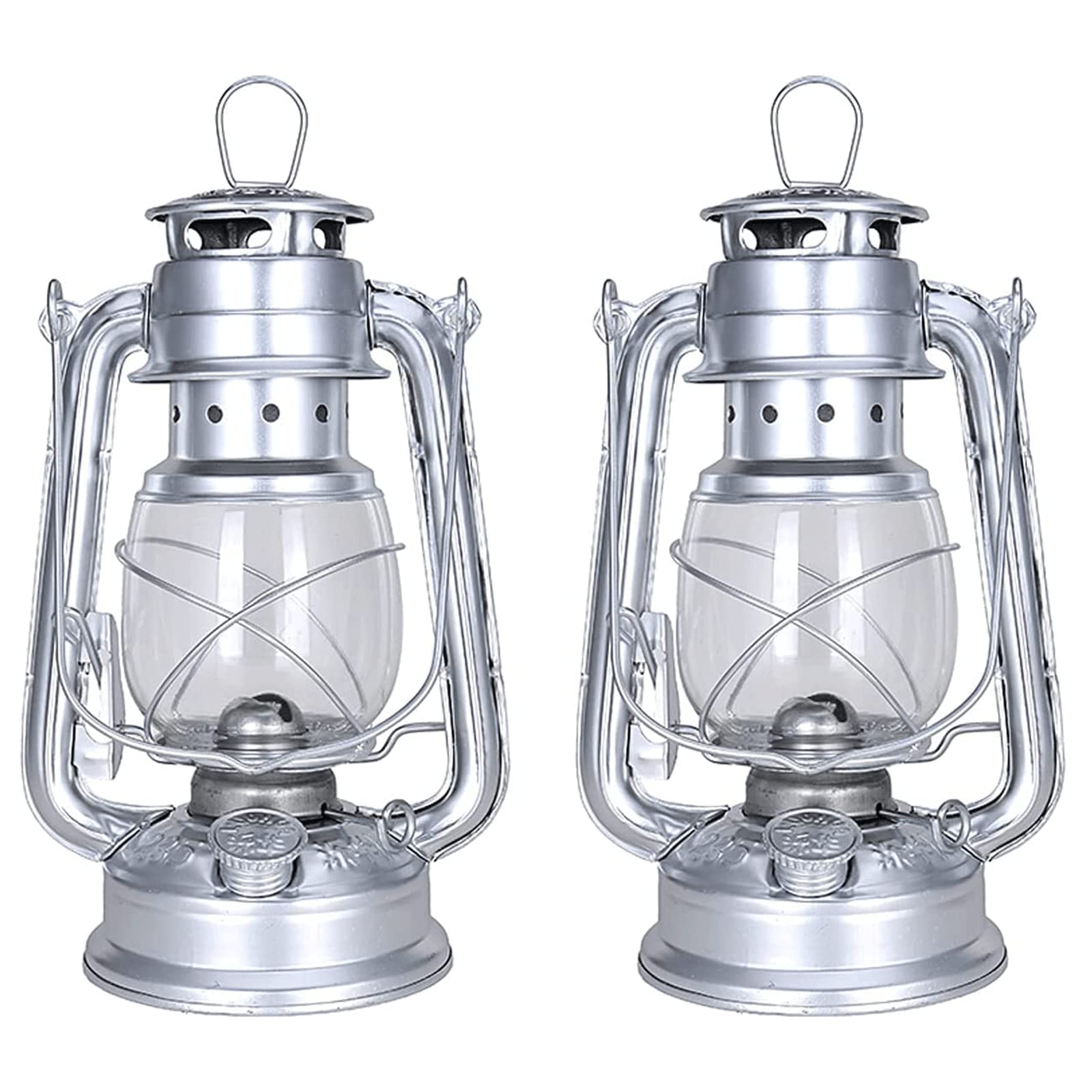 Kerosene Lamps, Lantern Camping Tent for Outdoor Patio Decoration(2pcs Silver)