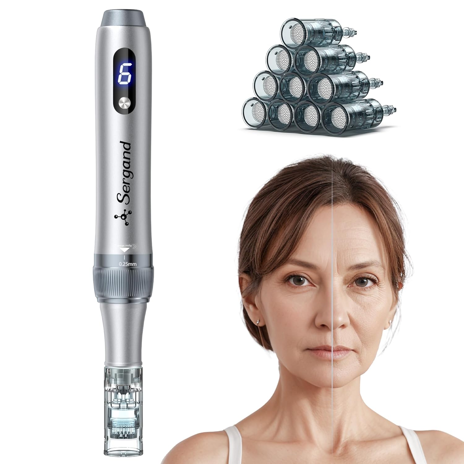 Sergand 0.25mm Derma roller pen,The needle length is 0.25mm Sergand 0.25mm Derma roller pen,The needle length is 0.25mm