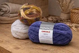 Fio Paparazzi Círculo 150g – Lã 100% Poliamida, Fio Grosso Macio e Volumoso para Tricô e Crochê, Ideal para Cachecol, Manta e Peças de Inverno (2940-Capitão Azul)