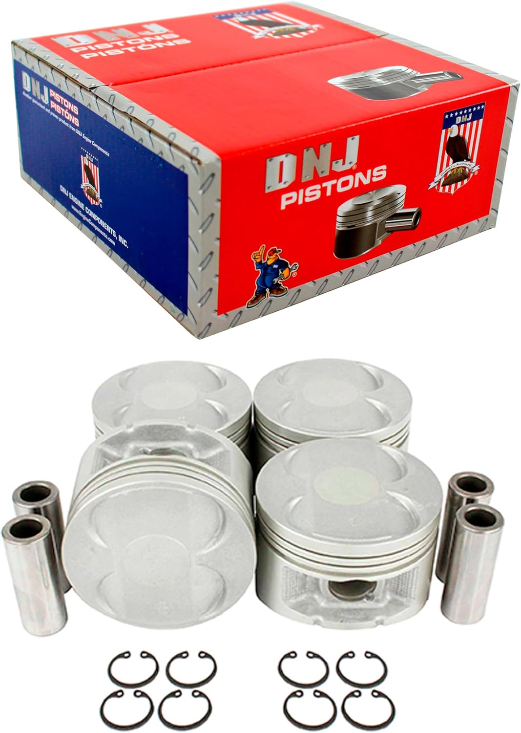 DNJ P224 Standard Piston Set for 1997-2001 Honda Prelude 2.2L L4 DOHC H22A4 - Precision Engineered Replacement Pistons