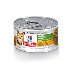 Hill's Science Diet Senior Vitality Adult 7+, Senior Premium Nutrition, Wet Cat Food, Chicken & Vegetable Stew, 2.9 oz. Cans, 24-Pack