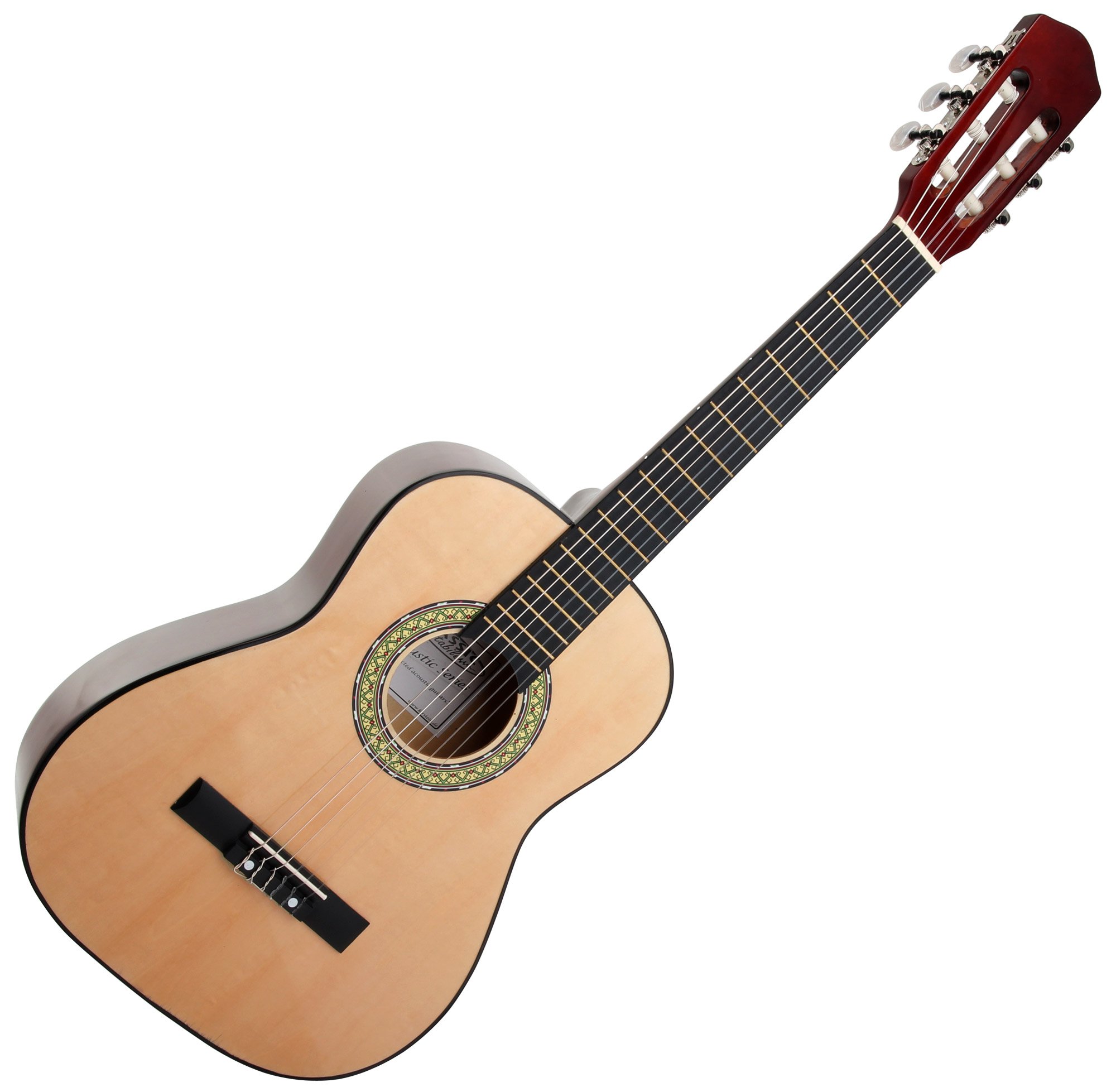 Classic Cantabile AS-851 1/2 Guitarra Clásica de Concierto Set para Principiantes con guitarra, funda gigbag, cuerdas nylon, libro/curso, 3 púas y afinador de silbato.