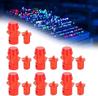 Hyuduo 100Pcs Led Plastic Holder, Mount Red Pc Indicator Light Aircraft Lampshade 5Mm Plastic Lamp Socket with Led Lampshade,Buttons and Indicators