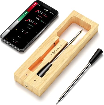 Review Laralov Bluetooth Wireless Meat Thermometer with Dual Probe, 165FT Range Wireless Smart Meat Thermometer, Smart Cooking Thermometer for Oven, Grilling, Smokers, BBQ Review Laralov Bluetooth Wireless Meat Thermometer with Dual Probe, 165FT Range Wireless Smart Meat Thermometer, Smart Cooking Thermometer for Oven, Grilling, Smokers, BBQ
