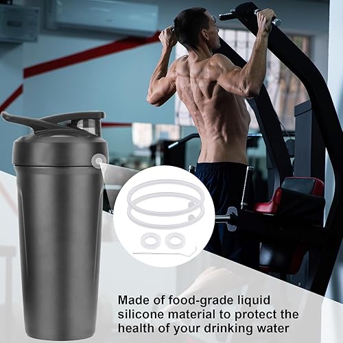 Miniatura 7 de Juego de 4 piezas de junta de tapa de repuesto para botella de licuadora, Strada Flip Shaker Cup Water Bottle Parts Accesorios con gancho, anillo de