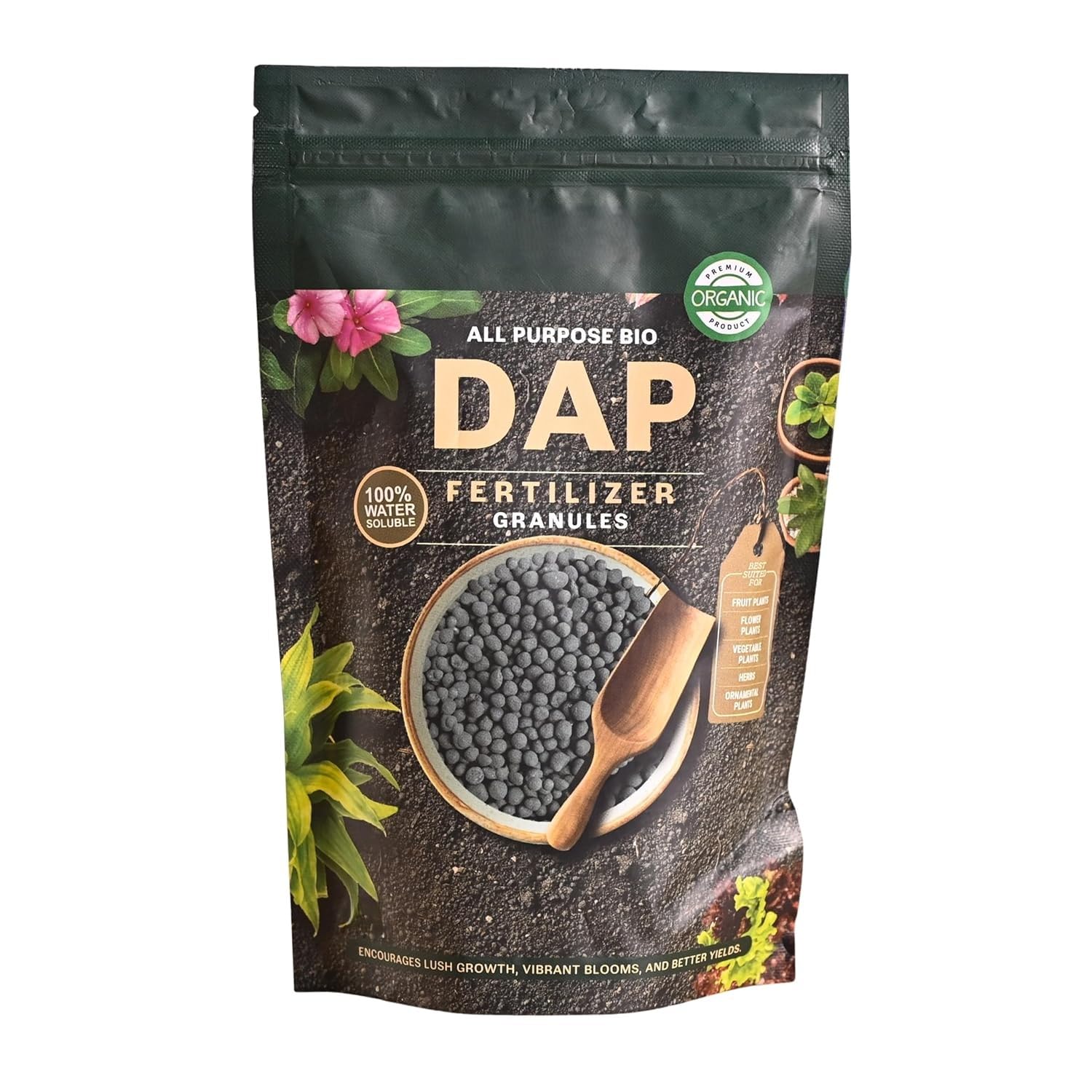 DAP for Plants (1KG) | Organic Slow-Release Granules with Soil Microbes | Flowering & Root Growth Booster | NPK Plant Food for Rose, Hibiscus, Tomato & Home Garden Plants-image-41
