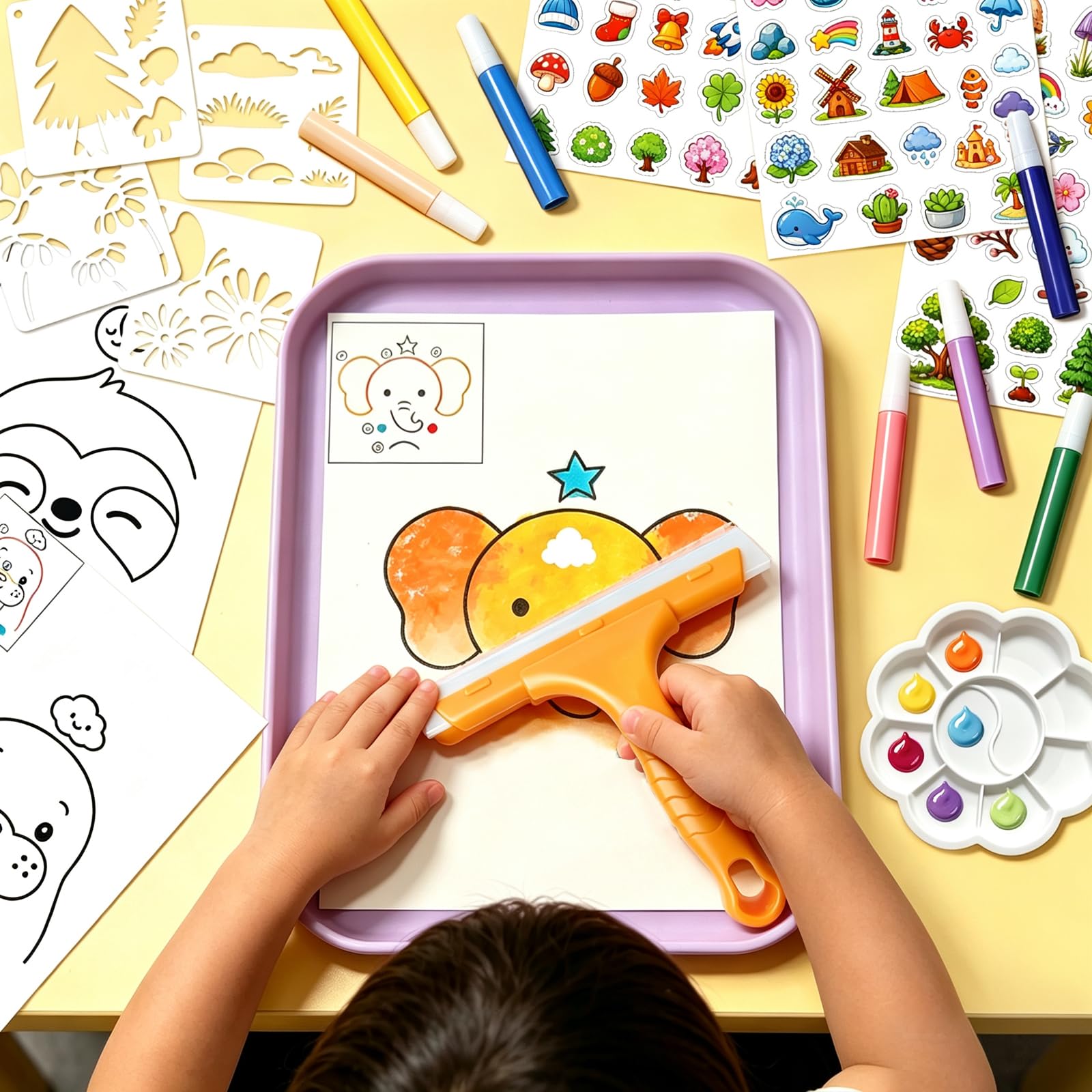 Kit artistico con lavavetri per bambini, senza disordine, regalo per