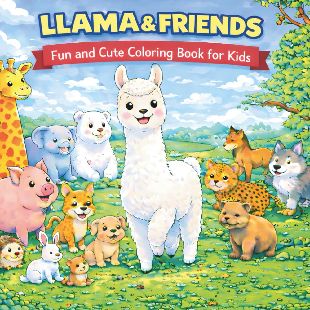 Daily Life Llama & Friends: Simple And Cute Coloring Funny For Kids