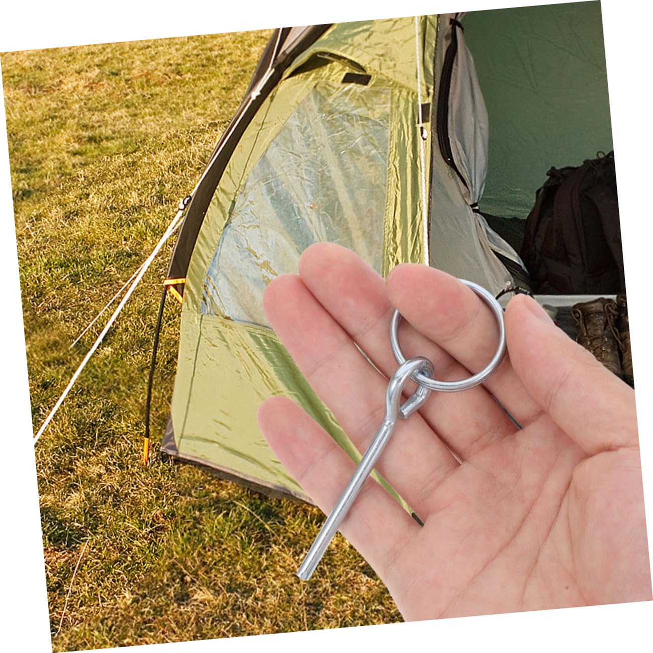 WOONEKY 40piezas Postes De Fibra para Tiendas De Campaña Conectores para Camping y Mochilerismo Kit De Reparación con Anillos y Pasadores para Senderismo y Actividades Al Aire