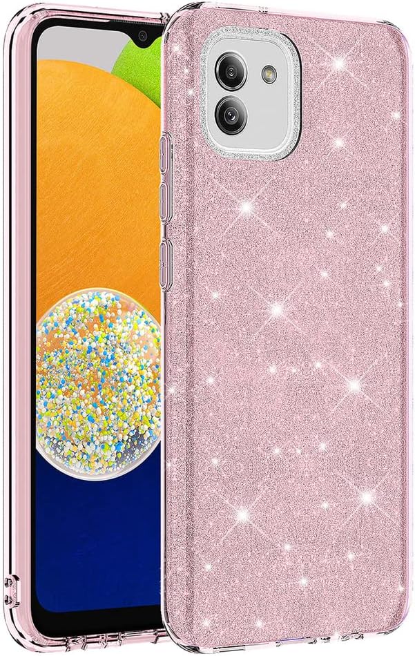 Zore Galaxy ile uyumlu A03 Kılıf Zore Shining Silikon Pembe