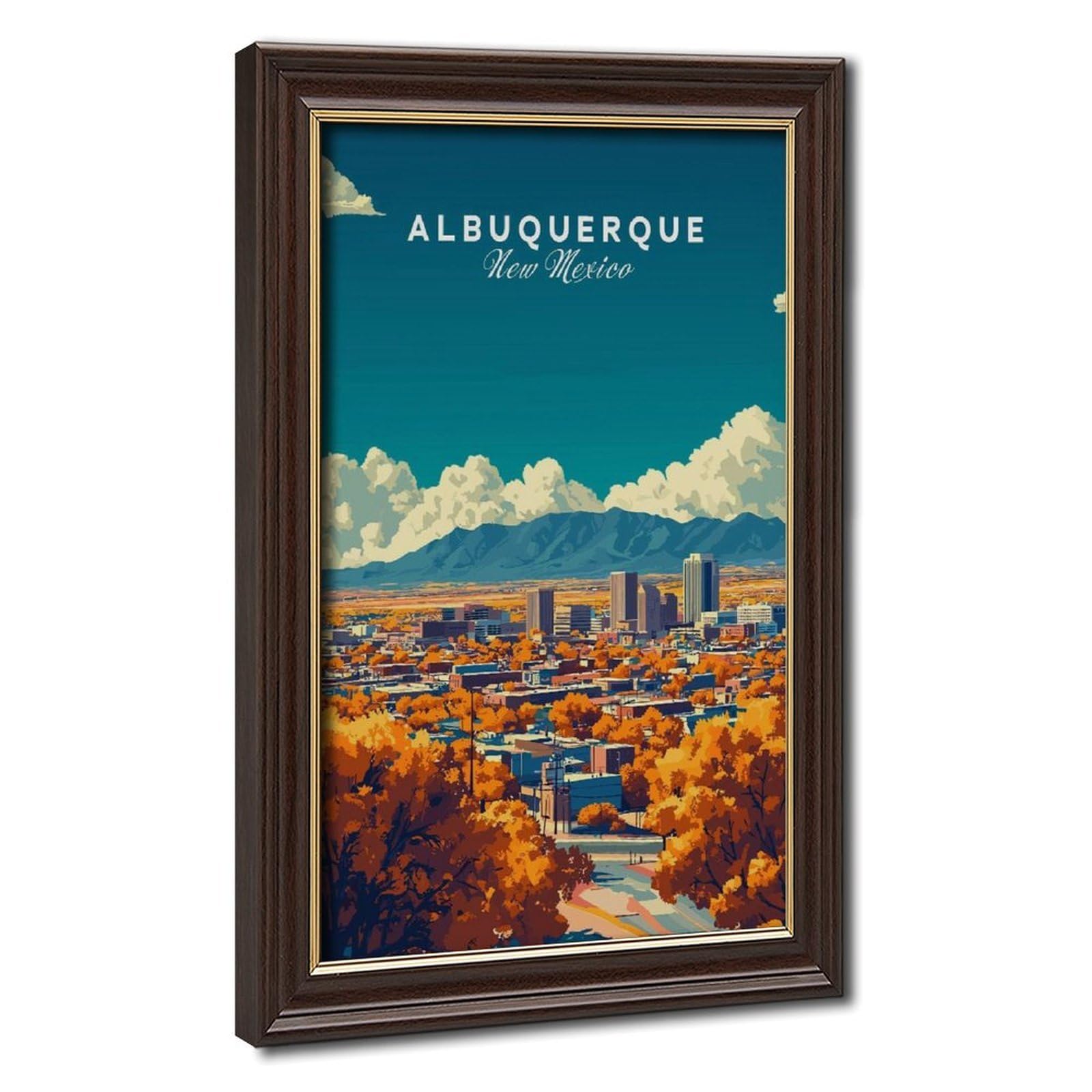 Bareronor Mokume Gane Frame-Style Albuquerque Canvas Poster For Dorm Room Decor Gift