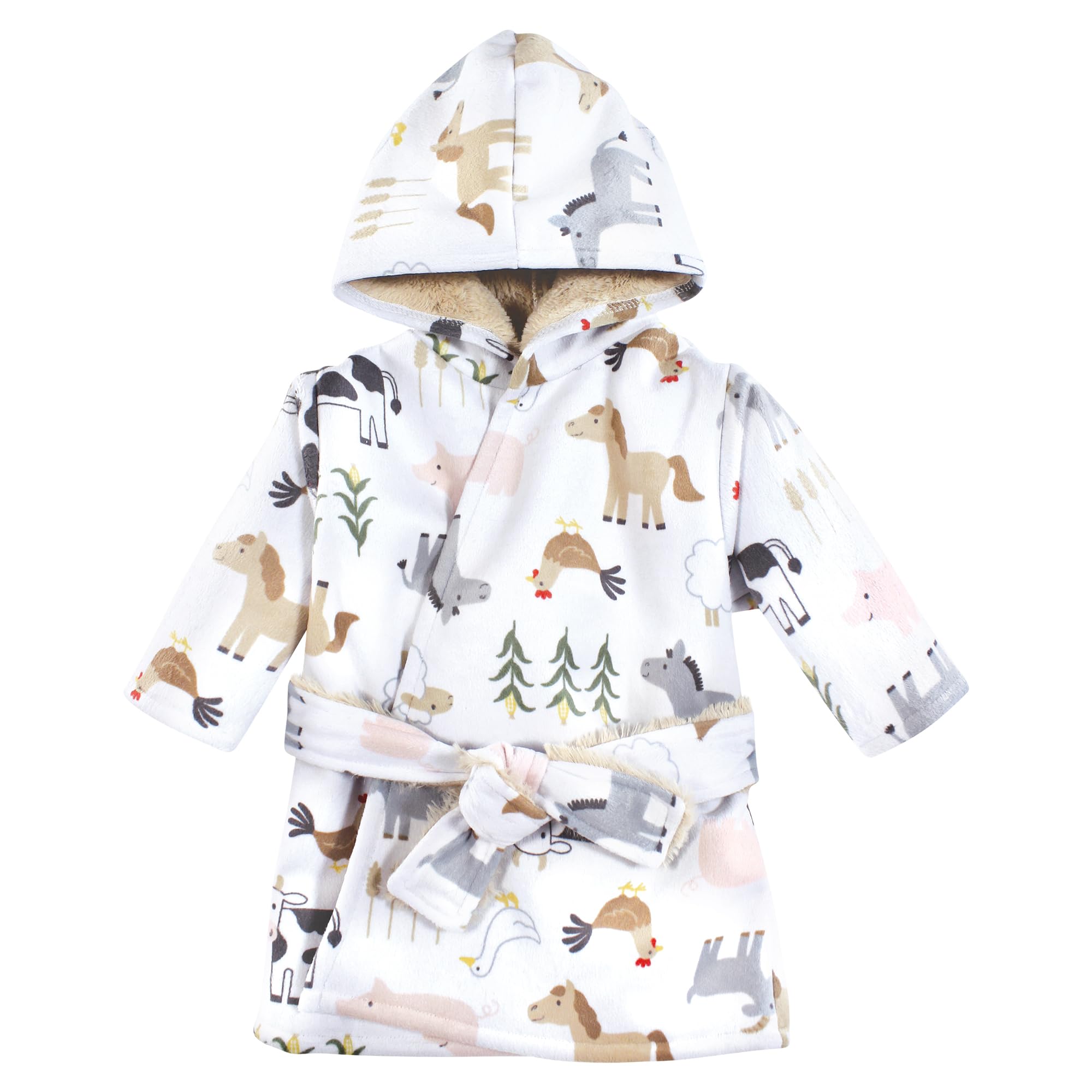 Hudson Baby Unisex BabyMink with Faux Fur Lining Pool and Beach Robe Cover-ups