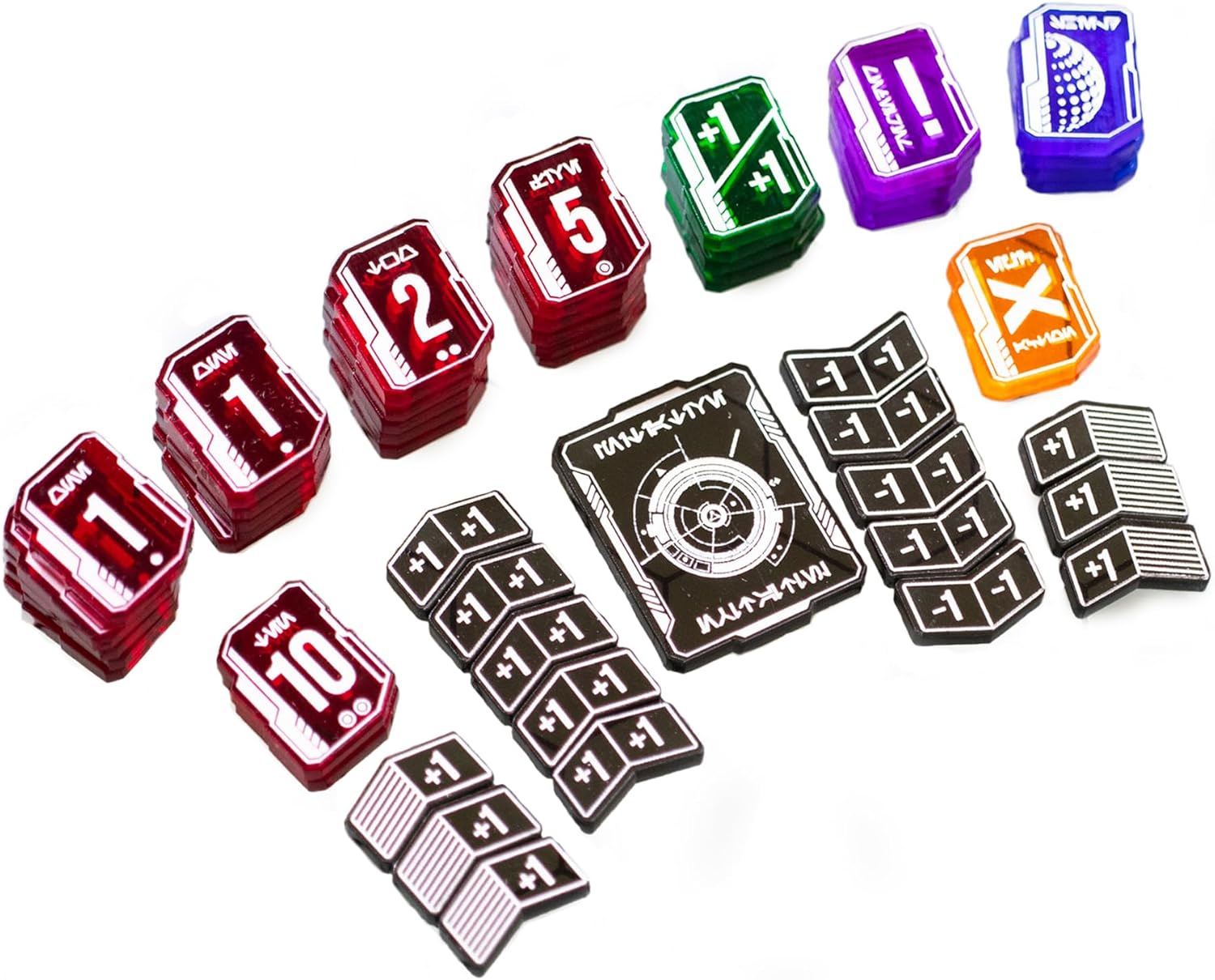 SWU Compatible 55 Transparent Acrylic Tokens - Bundle Set – Single-Side - Strata Strike