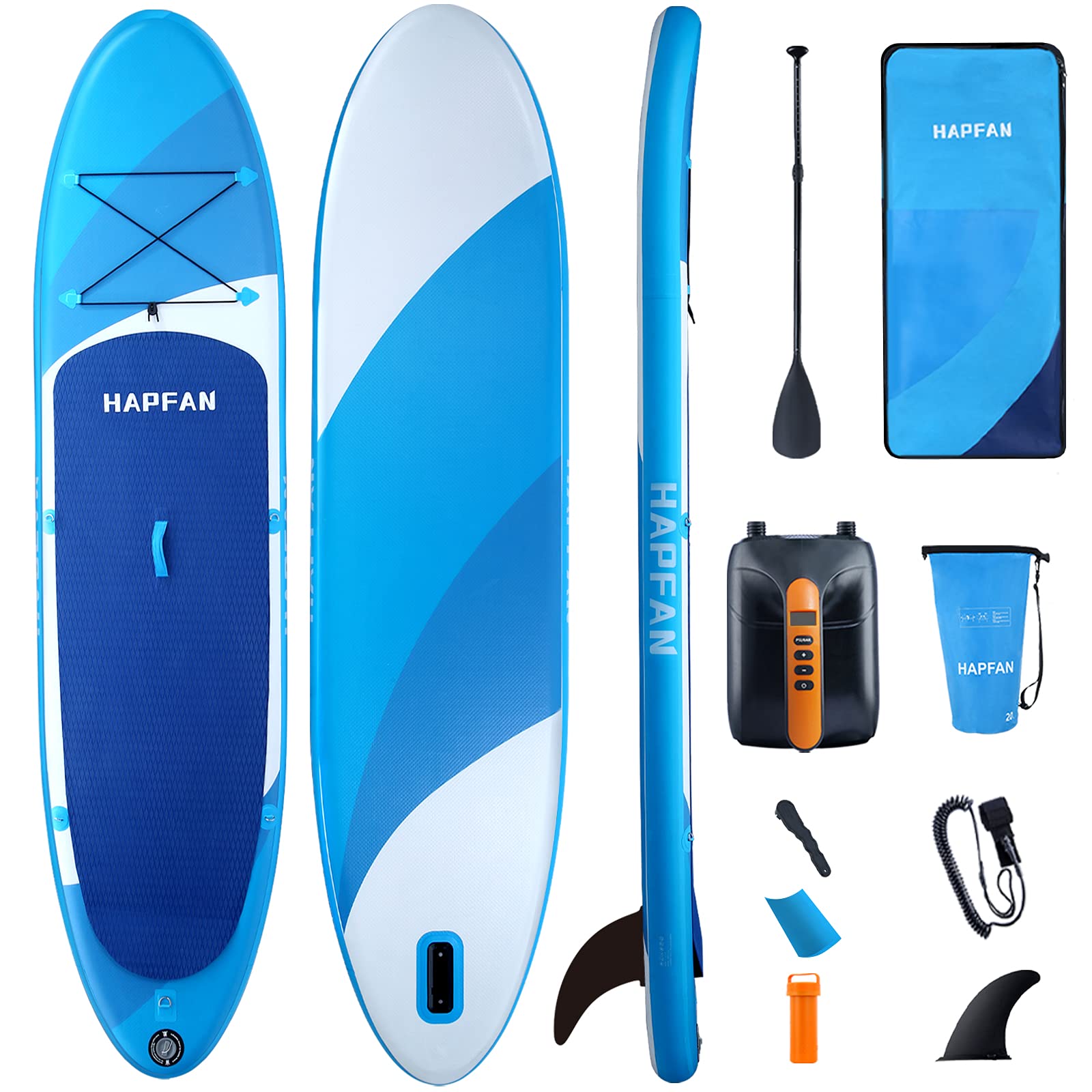 Hapfan Inflatable Stand Up Paddle Board 11’ x 32” x 6” w/High Pressure