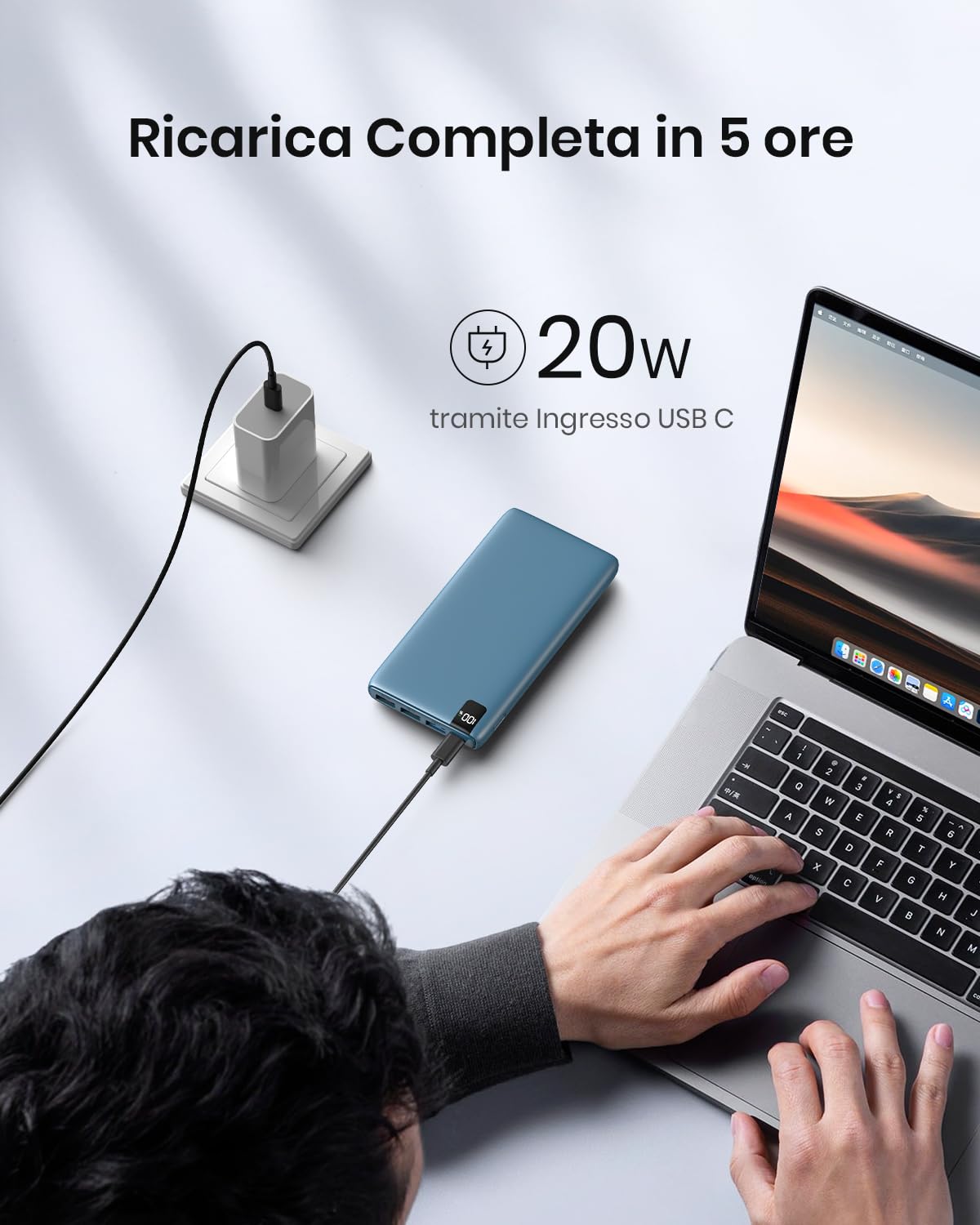 Batteria Esterna 27000mah Power Bank - Hiluckey Caricatore Portatile con Display Digitale LED 22.5W Ricarica Rapida PD USB C Powerbank con 4 Uscita per Smartphones Tablet