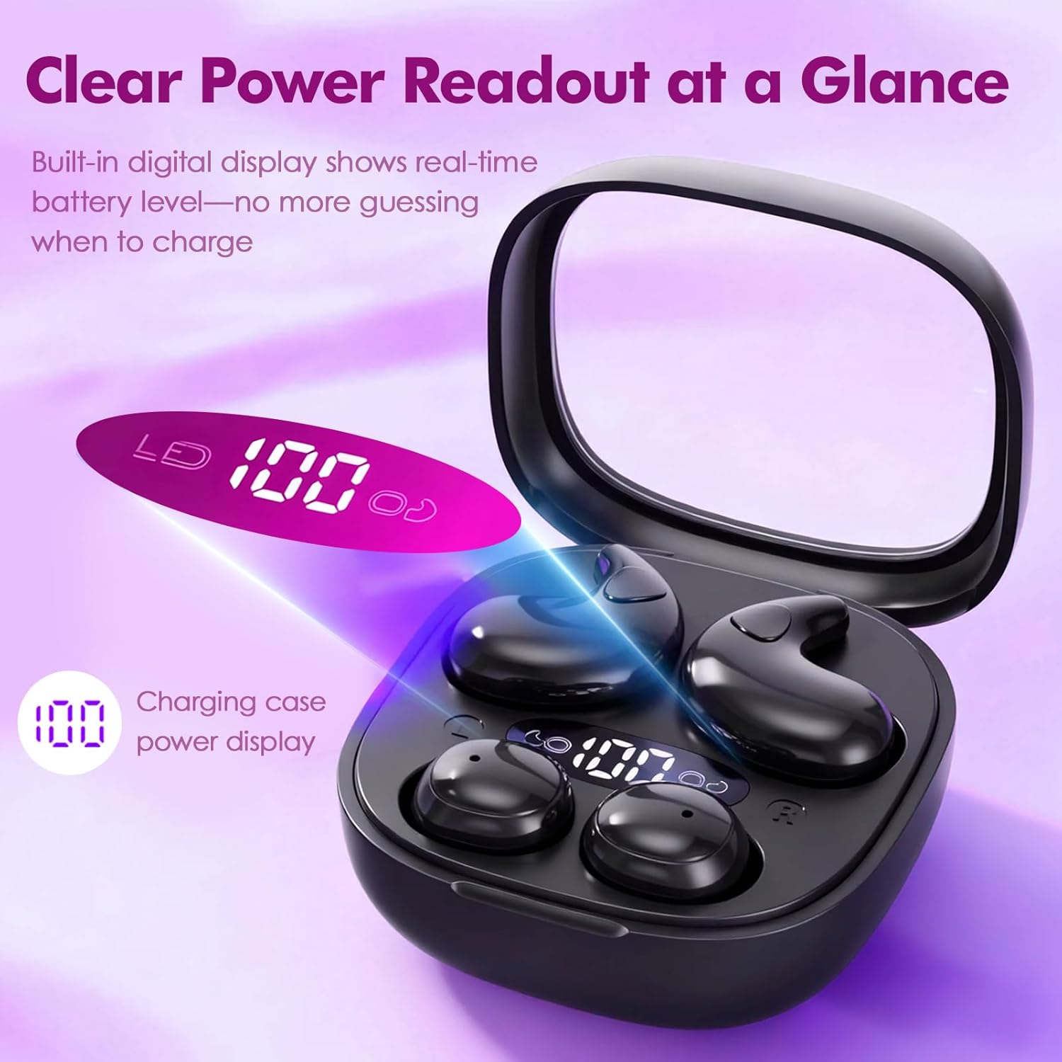 Mini Invisible Earbuds, Wireless Sleep Earbuds for Sleeping, Small Flat Hidden Earbuds for Side Sleepers, Discreet in-Ear Headphones for Small Ear Canals, Women & Work (Skin)