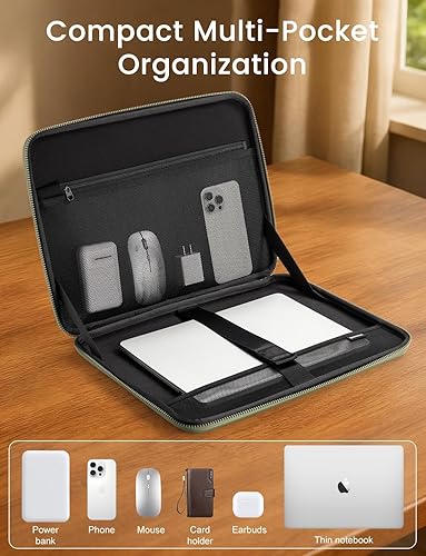 Miniatura 4 de DOMISO Funda para laptop de 17 pulgadas con asa, a prueba de golpes, funda protectora de EVA impermeable para laptop HP Dell Asus Lenovo de 17.3