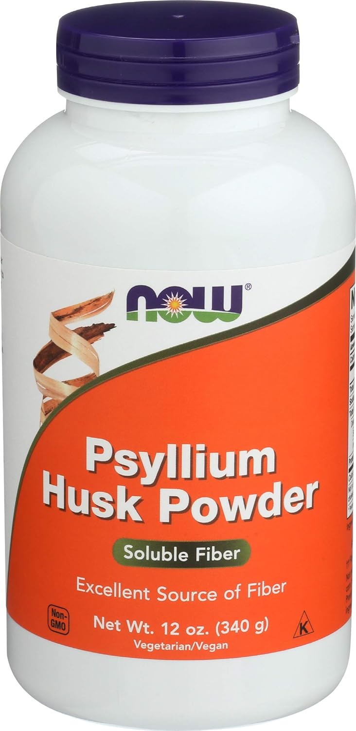 NOW Supplements, Psyllium Husk Powder, Non-GMO Project Verified, Soluble Fiber, 12-Ounce : Health & Household