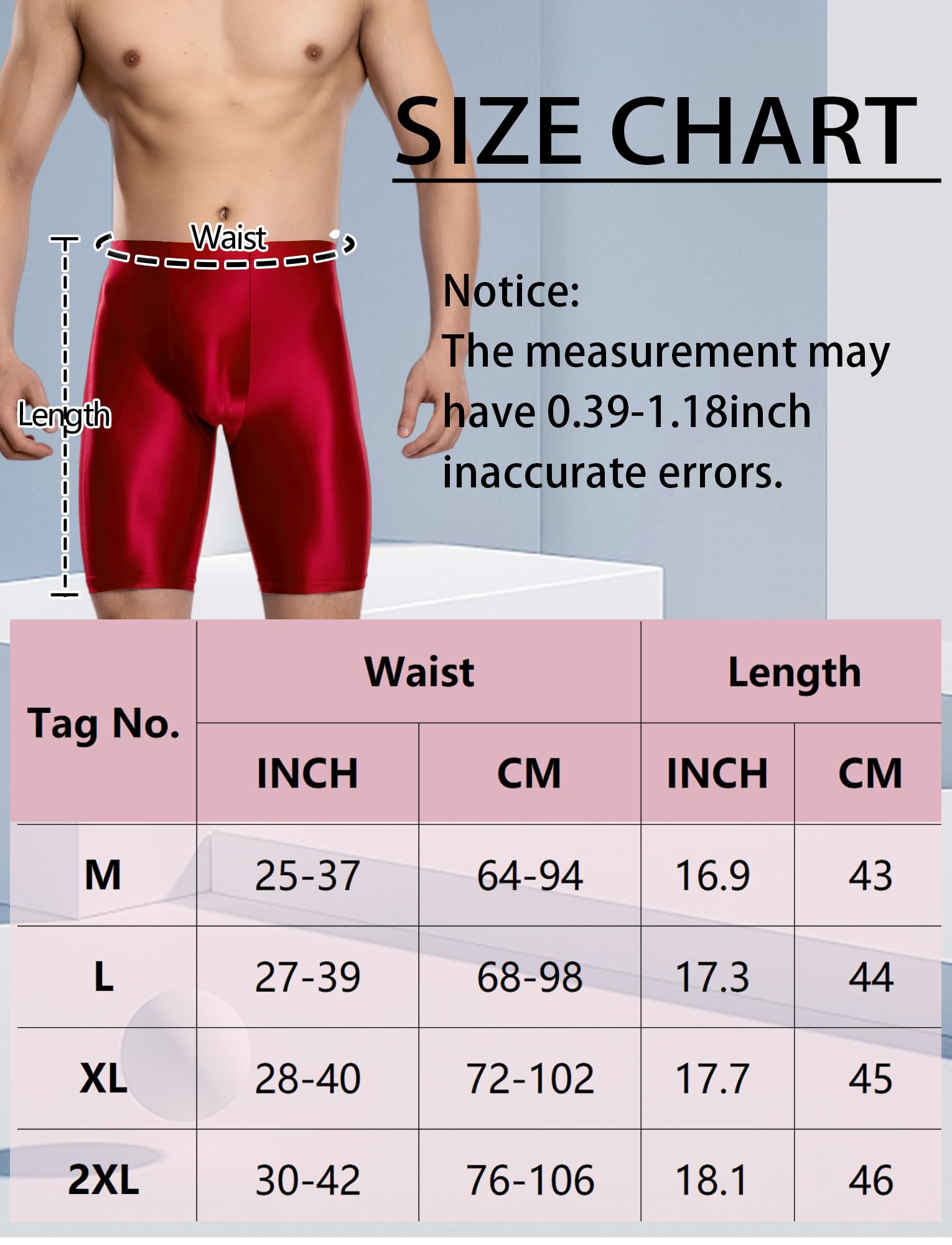 Short Brillant Homme Short de Compression Homme Sport de Short Legging Homme Sport Wetlook Élastique Collants de Course Short de Sport Court Sexy Homme Caleçon Long