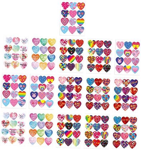 Miniatura 2 de Abaodam 64 Sheets Heart Envelope Sticker Wedding Favors Decorative Stickers Wedding Stickers Gay Pride Gift Stickers Paper Hearts Cutouts Rainbow