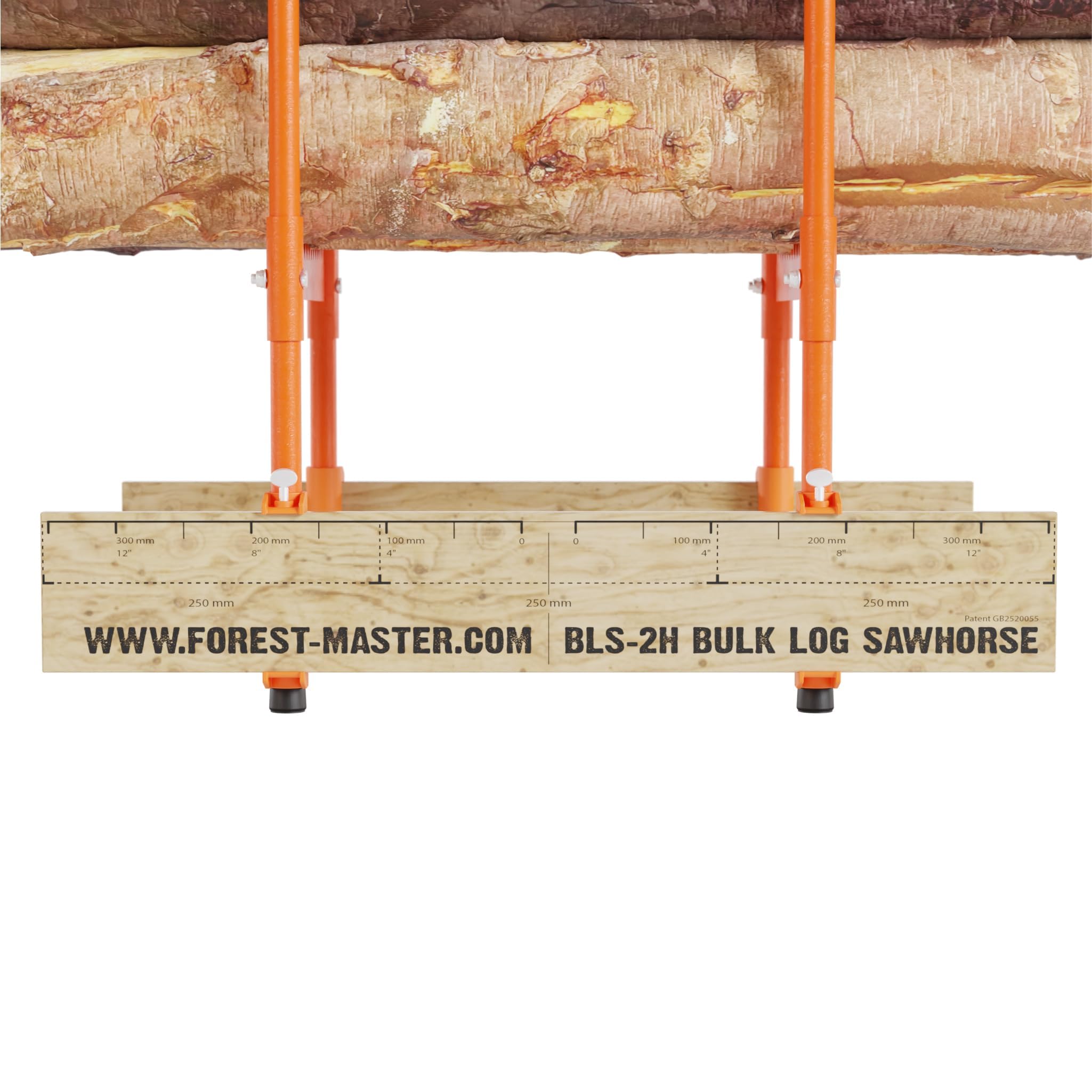 BLS-2H Cavalletto per tronchi – Taglio di precisione multi-ceppo con design brevettato di sicurezza – Portata 150 kg – Pieghevole, leggero e compatto – Doppia catena autobloccante per la massima