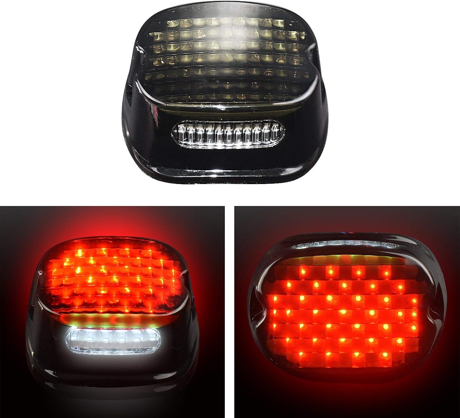 LED Brake Tail Light Low Profile Smoke Taillights Fit for Harley Touring Street Glide Road King Electra Glide Dyna Fat Boy Sportster 833 1200
