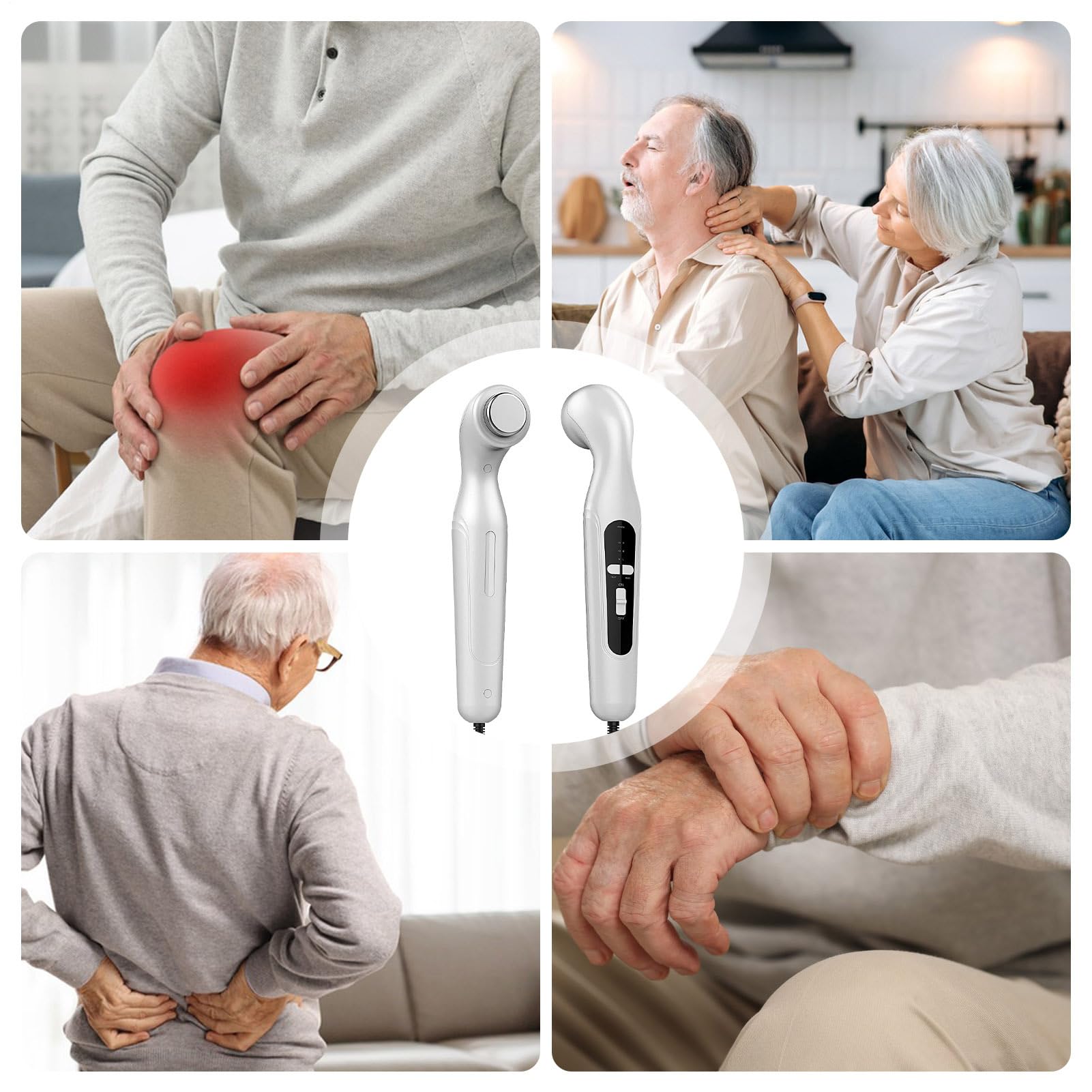 Macchina ad Ultrasuoni per Uso Domestico | Accessori Portatili Mano Libera per Corpo,Massaggiatore a Bacchetta Ergonomico Regolabile per Spalle Articolazioni Cosce Mani Gambe Braccia