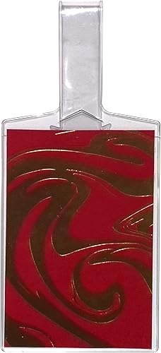 Miniatura 2 de Etiquetas de equipaje grandes hechas a mano con lazo para el equipaje, gimnasio, bolsa de pañales (remolino rojo)