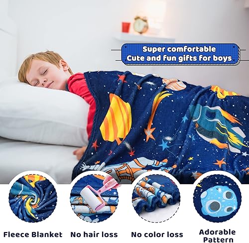 Miniatura 5 de Manta espacial personalizada para niños pequeños, regalo de cumpleaños de astronauta, bonita manta de vellón suave para bebé, manta para guardería,