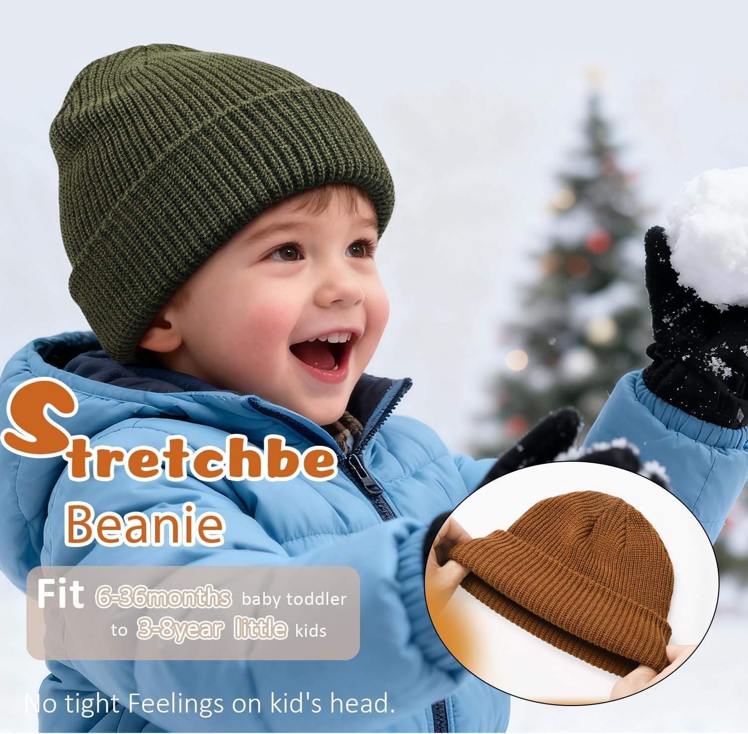 Baby Winter Beanie Hat,Toddler Kids Soft Knit Warm Beanie for Infant Boys Girl Winter Hat Caps