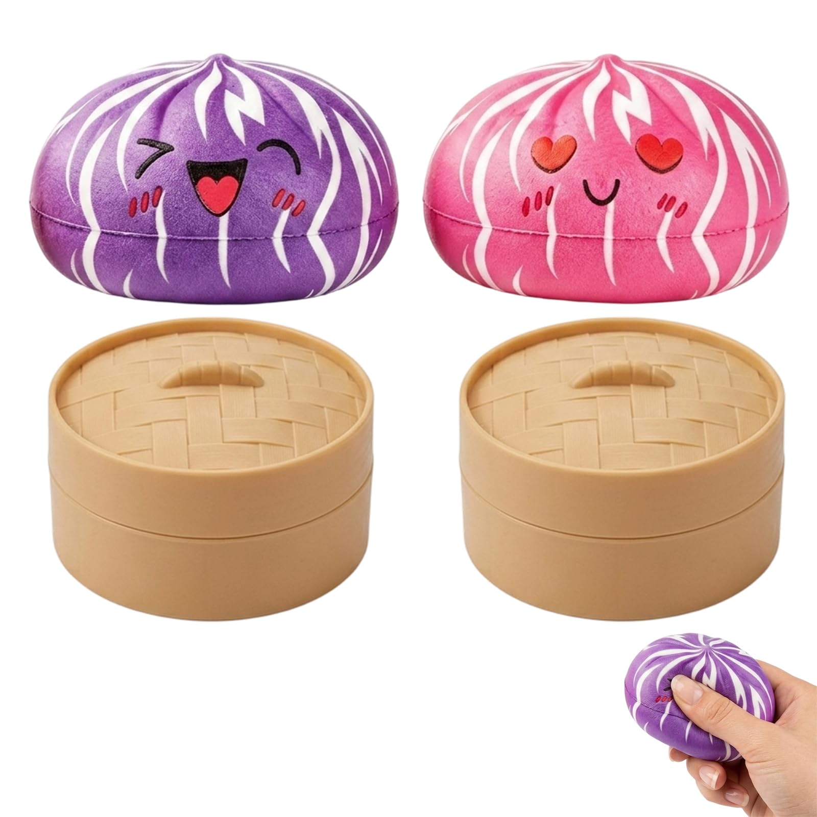 2 PCS Dumpling Squishy Tools, Mystery Dumplings Squishy Bundle with Glitter Dumpling , Sensory Fidget Items for Office, Travel Use, Soft Slow Rebound Material for Calming Moments