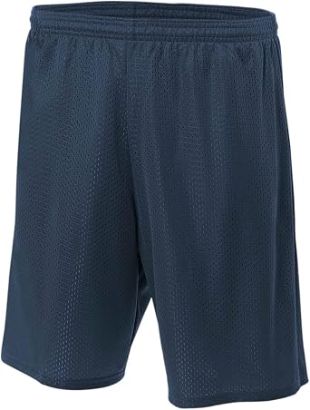 Adult XS Navy Blue 7" Poly Mesh Moisture Wicking Athletic Shorts