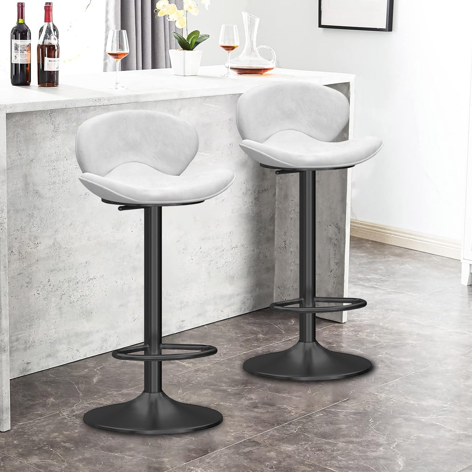 Amazon｜調節可能なバースツール モダンな回転バーチェア 3 個セット