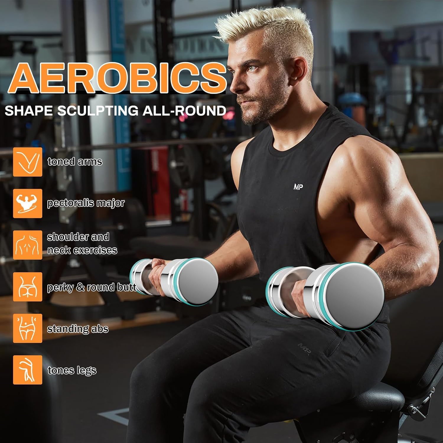 Manubri in acciaio – Set di 2 manubri ultra compatti regolabili 5 kg 10 kg con manico in schiuma – manubri fitness per la casa