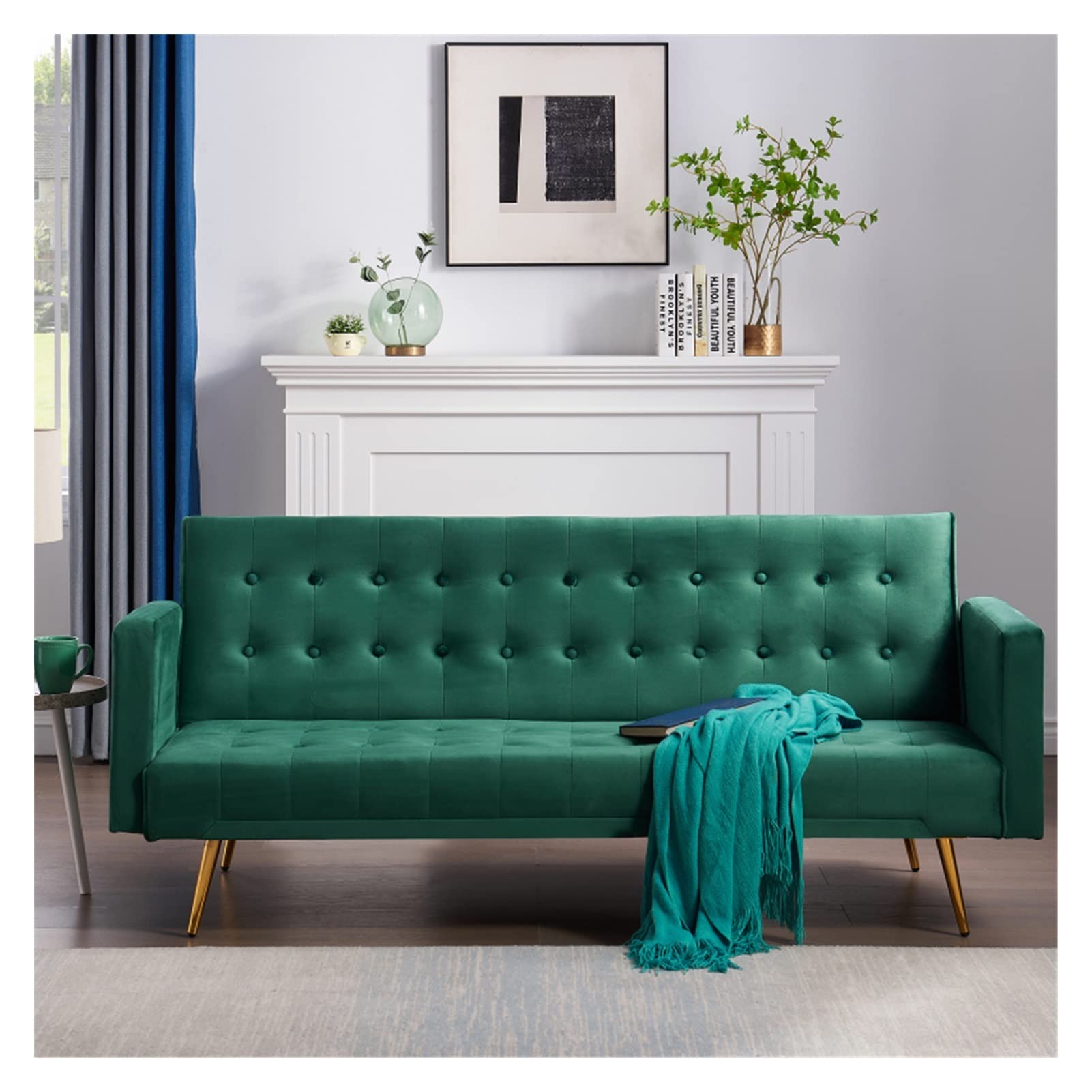 グリーン ベルベット ソファ モダンデザイン